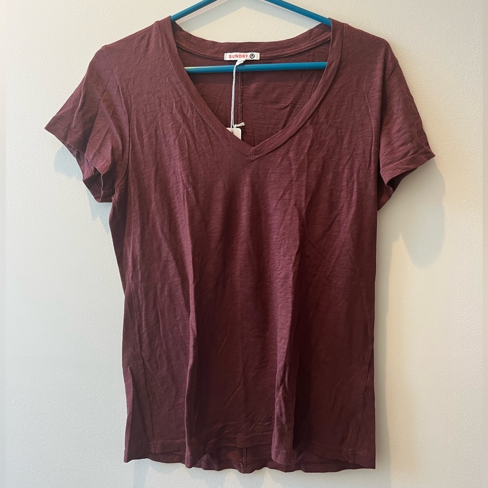 Maroon Sundry V-neck Tee